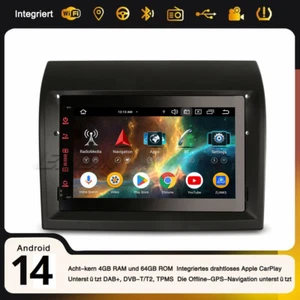 7" 64GB Android 14 DAB+ Autoradio Navi Fiat Ducato Peugeot Boxer Citroen Jumper - Bild 1 von 24