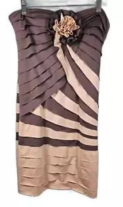 Ark & Co Elegant Ruffled Strapless Dress with Floral Accent - Size Medium - Picture 1 of 8