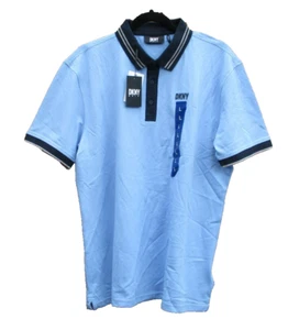 Mens DKNY Golf Polo Shirt Lightweight Short Sleeve Powder Blue Large 44" Chest - Picture 1 of 12