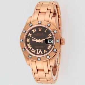 Rolex Masterpiece Pearlmaster 80315 18K Rose Gold Engraved Bezel 29mm G-Serial - Picture 1 of 9