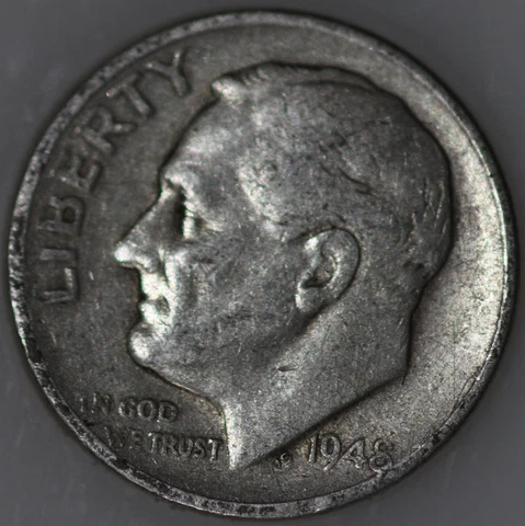 * 1948-S Roosevelt Dime 90% Silver, as shown Cover
