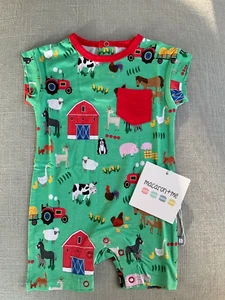 Macaron + Me 6-9 mths Farm Short Romper***NWT** - Picture 1 of 4