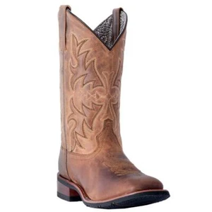 LAREDO ANITA WOMEN'S COWGIRL SQUARE TOE TAN BOOTS 5602 NEW - Picture 1 of 8