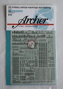 Plantillas de marcas y etiquetado de vehículos militares de EE. UU. Archer 1/48 (negro) AR48001B - Imagen 1 de 1