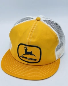 Vintage John Deere Louisville Snapback Trucker Hat Yellow/ Black Never Worn - Picture 1 of 8