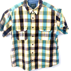 Camisa informal Woolrich para hombre XXL ventana panel multicolor 2XL bolsillos abotonados - Imagen 1 de 12