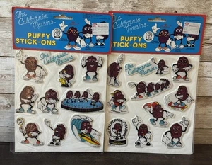 Lot Of 2 Vintage The California Raisins Puffy Stickers STICK-ONS By Imperial NOS - Picture 1 of 4