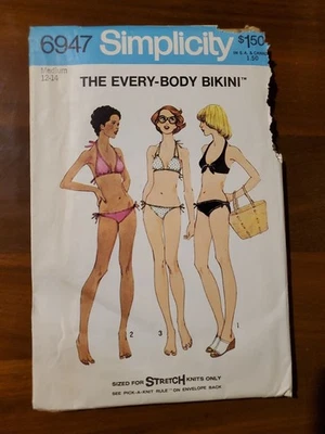 Simplicity 6947 Bikini Swimsuit Size 12-14 New Uncut - Image 1 of 4