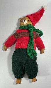 De Colección Oso de Navidad con Cabeza y Patas de Cerámica, Adornos de Cuerpo Suave Usado en Excelente Condición - Imagen 1 de 6