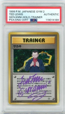 PSA Signed Ted Lewis Trainer Giovanni Challenge from the Darkness Holo Japanese - Image 1 of 2