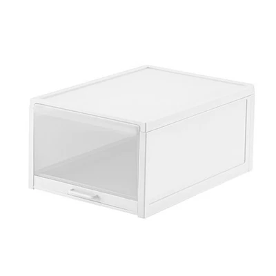 1pc Shoes Box Drawer Type Stackable Plastic Shoes Storage Case Container - Image 1 of 4