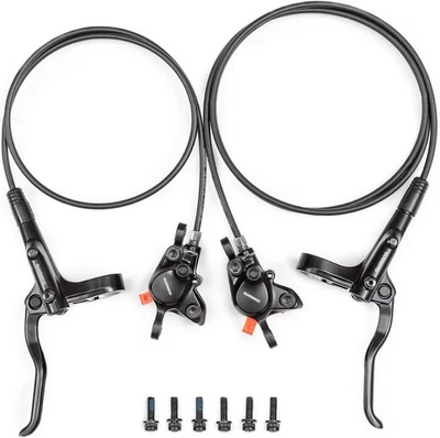 Shimano Altus MT200 Hydraulic Disc Brakes Left Front Right Rear PM RT56 Rotors - Image 1 of 4