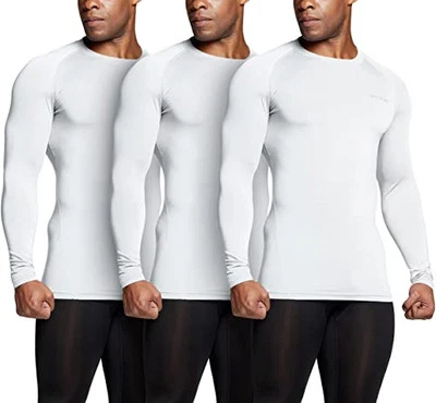  Men's UPF 50+ Long Sleeve Small Core 3pack Shirts Real White/ White/ White - Image 1 of 4