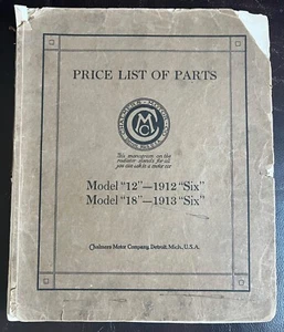 Chalmers Motor Six 12 18 1912 1913 piezas ilustrativas lista de precios original antiguo - Imagen 1 de 10