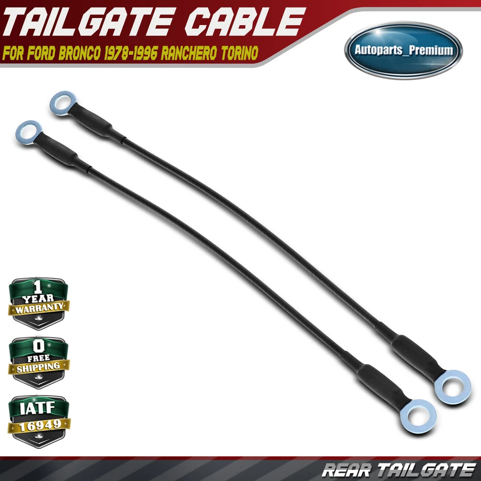 2x Cable de soporte de puerta trasera izquierda y derecha para Ford Bronco 1978-1996 Ranchero Torino Foto 1 de 4