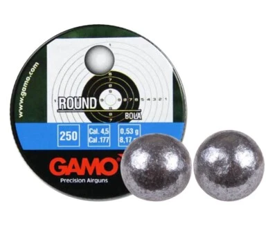 GAMO 250 Count ROUND BALL 4.5mm .177 Caliber Airgun Training Pellets
