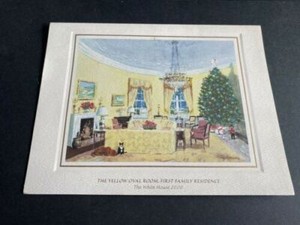 2000 Bill and Hillary Clinton White House Presidential Christmas Card