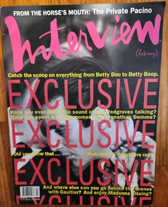 Interview Magazine February 1991 Pacino Claudia Schiffer Betty Boo Gaultier - Picture 1 of 1