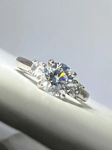 Designer VN Sterling Silver Engagement Ring Huge CZ - Picture 1 of 4