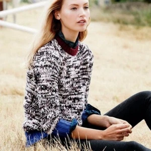 J.CREW Marled Colorblock Multi-Color Crew Pullover Sweater~Wool Blend~XS~Rare - Picture 1 of 3