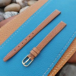 10mm Ladies Long Hadley Roma Brown Pigskin Leather Unused Watch Band - Picture 1 of 5