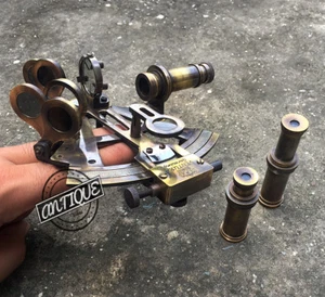 Vintage Vintage Brass Nautical Sextant Brass Navigation Functional Marine W - Picture 1 of 7