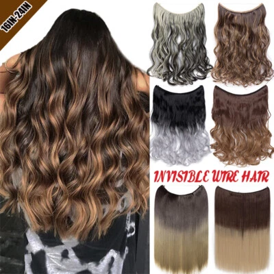 100% Natürlich Haarteil Draht in WIE Echthaar Extensions Haarverlängerung Lockig - Bild 1 von 4