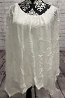 Giulia Women’s White 100% Silk Italy  Crochet Laced Pleated Lined Poncho Top L