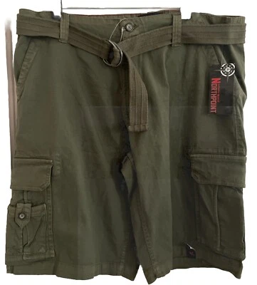 Northpoint Belted Cargo Shorts  Olive Size 42 Ins 12” Nwt Foto 1 de 4