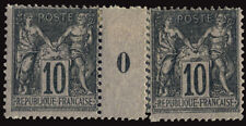 FRANCE 1898 10 C. (Yv. 103) PAIRE OUVERT AVEC MILLIÈMES 0 NEUVE *