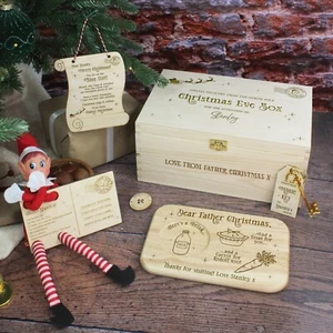 Personalisiert Gold Traditionell Weihnachtselfe Konvolut Weihnachtsmann Schlüsselbuchstabe Heiligabend Box - Bild 1 von 10
