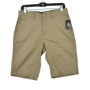 VOLCOM VMonty Shorts Men's 28 Stretch Flat Front Chino Beige Khaki NWT - Picture 1 of 10