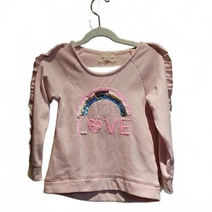 btween Pink Sequin Rainbow Sweatshirt - Picture 1 of 5