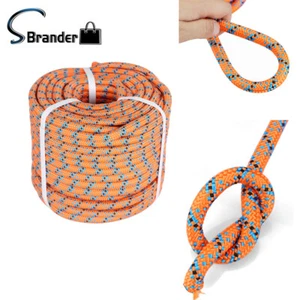 Cuerda arborista de poliéster trenzada 32 hilos 1/2 pulgada naranja, azul y negro 150 pies - Imagen 1 de 8