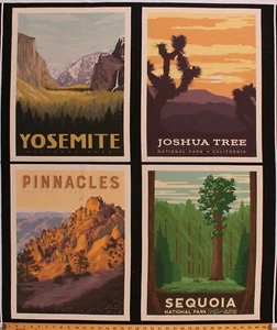 36" X 44" Panel National Parks California Scenery Nature Cotton Fabric D472.35 - Picture 1 of 1