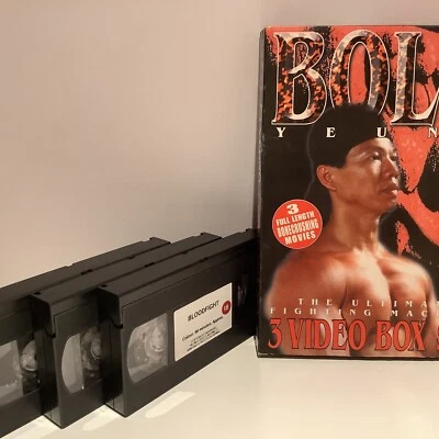 Bolo Yeung - Breathing Fire/ Bloodfight/ Ironheart - 3 PAL VHS Video Box Rare - Image 1 of 4