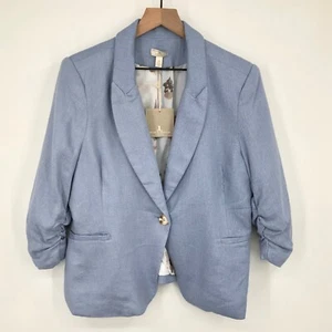 Blazer Jules & Leopold de lino para mujer grande azul manga 3/4 pulgadas nuevo con etiquetas - Imagen 1 de 11