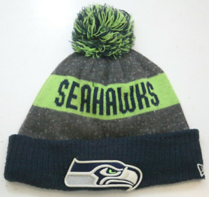 New Era Seattle Seahawks Gray Solid Winter Beanie Hat Cap One Size OSFA Men YY23