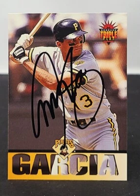 CARLOS GARCIA Signed 1994 Donruss Triple Play Card #183 Pittsburgh Pirates - Image 1 of 2