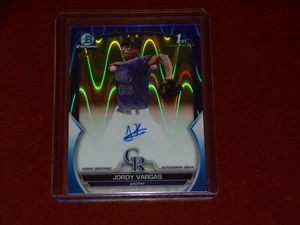 2023 Bowman Chrome Prospects Auto Blue RayWave Refractors 061/499 Jordy Vargas - Picture 1 of 3