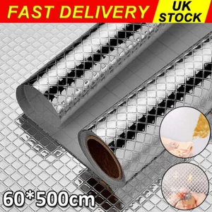 60*500cm Aluminum Foil Self-Adhesive Film Wall Protection Film Waterproof Splash - Picture 1 of 10
