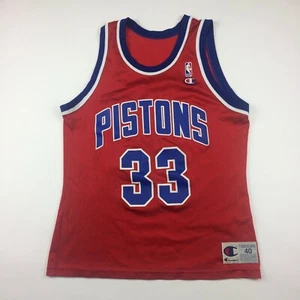 Vintage 90s Champion Grant Hill Detroit Pistons NBA Basketball Jersey Mens 40 - Picture 1 of 8