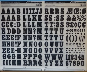 Mecanorma Dry Transfer Lettering A3, Fonts, #202 Egyptienne Bold Cond. 24.1mm - Picture 1 of 1