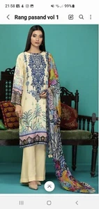 Original Branded 3pc Unstitched Embroidered Karandi Linen With Cutwork... - Picture 1 of 10