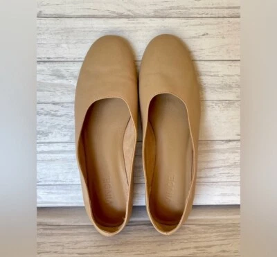 Zapatos con guante plano de ballet de cuero Vince Maxwell - Almohadilla vampiro alta redonda talla 5,5 Foto 1 de 4