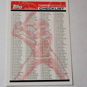 2004 Topps #1 Checklist Red: 368-694 Checklisten (Series Two) Sosa, Sheffield - Bild 1 von 3