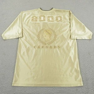 Camisa Y2K Para Hombres Grande Bordada Dorada Caesars Palace 2000s Jersey Metálico Brillante - Imagen 1 de 10