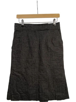 Falda Vaquera Louis Vuitton Vintage W28" Negra Denim Plisada Midi Preloved Foto 1 de 4