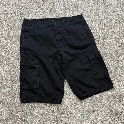 Y2K Sean John Baggy Cargo Shorts Black Cotton Casual Hip Hop Skater Mens 36x15 - Image 1 of 4