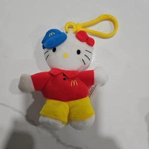 Llavero de felpa vintage Hello Kitty McDonalds Employee Sanrio 2000 4" ver fotos - Imagen 1 de 2